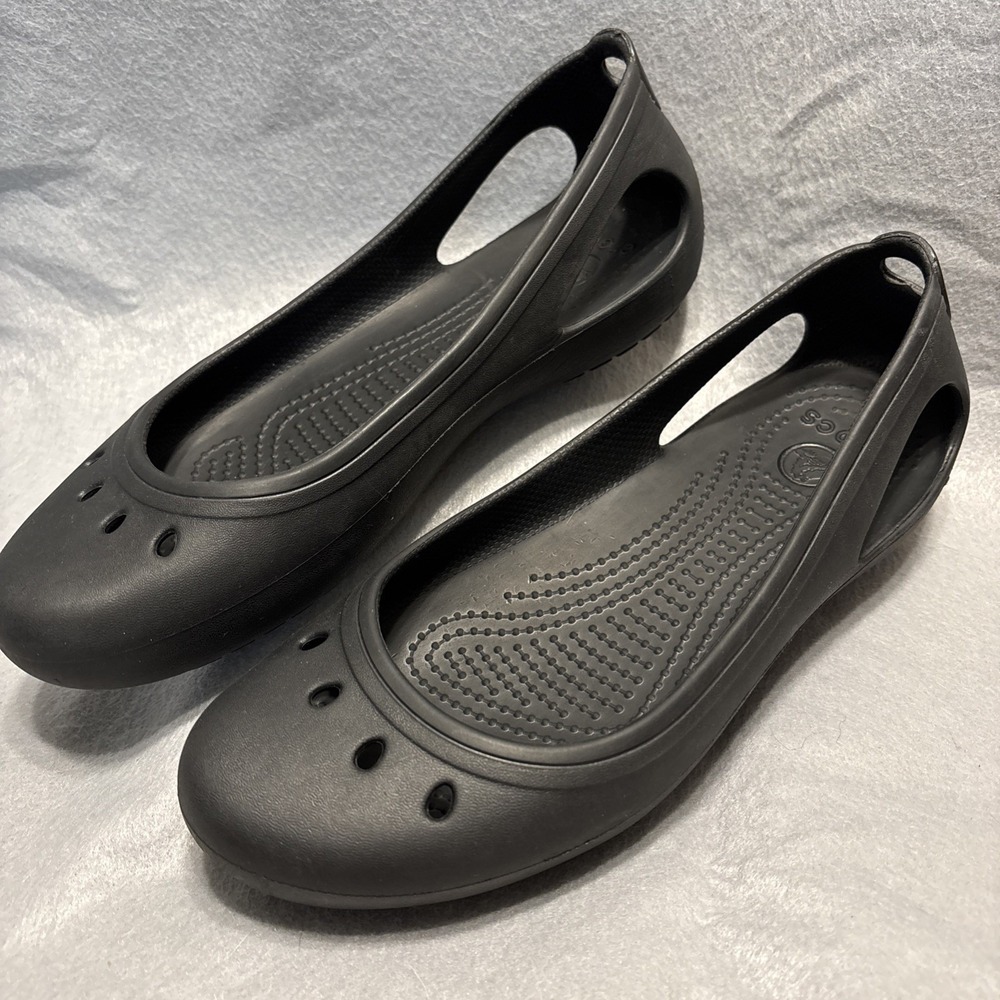 Crocs Kadee Ballet Flats Black Slip On Comfort Shoe Women's 8